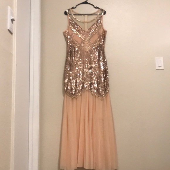 Pretty Guide Dresses & Skirts - Pretty Guide Champagne Art Deco 1920 Formal Dress